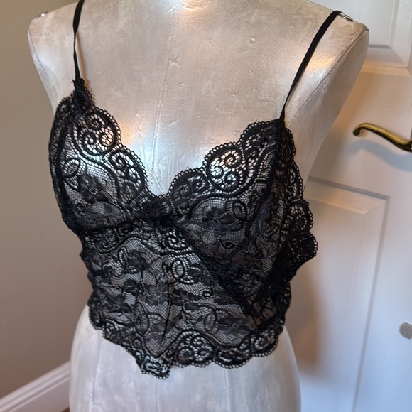 Sexy Women’s 4 Piece Pink/Black Lace Lingerie Set  - Robe, Shorts,Tank&underwear - Picture 10 of 13